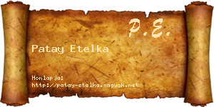 Patay Etelka névjegykártya